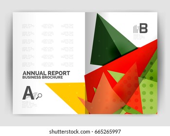 Triangle business print template, brochure, flyer or magazine cover abstract background