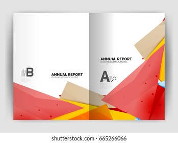 Triangle business print template, brochure, flyer or magazine cover abstract background