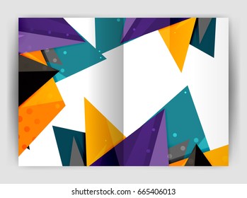 Triangle business print template, brochure, flyer or magazine cover abstract background