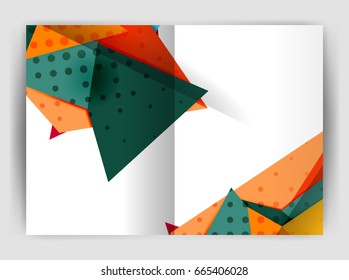 Plantilla de impresión comercial triangular, folleto, folleto o fondo abstracto de portada de revista