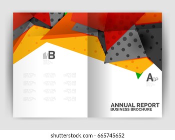 Plantilla de impresión comercial triangular, folleto, folleto o fondo abstracto de portada de revista