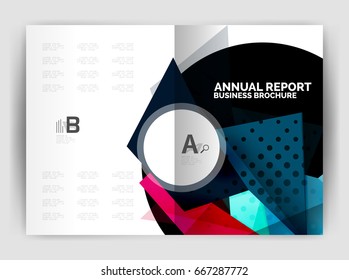 Triangle business print template, brochure, flyer or magazine cover abstract background