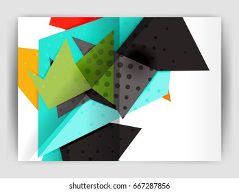 Triangle business print template, brochure, flyer or magazine cover abstract background