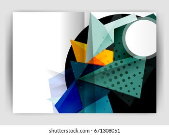 Triangle business print template, brochure, flyer or magazine cover abstract background
