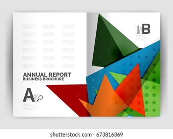 Triangle business print template, brochure, flyer or magazine cover abstract background