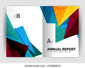 Triangle business print template, brochure, flyer or magazine cover abstract background