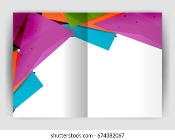 Triangle business print template, brochure, flyer or magazine cover abstract background