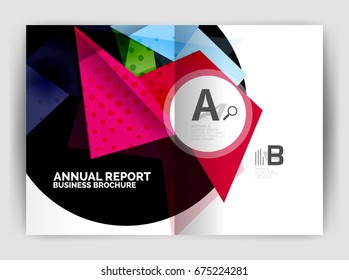 Triangle business print template, brochure, flyer or magazine cover abstract background