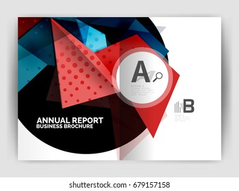 Triangle business print template, brochure, flyer or magazine cover abstract background