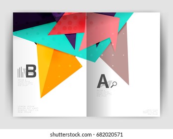 Plantilla de impresión comercial triangular, folleto, folleto o fondo abstracto de portada de revista