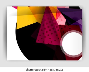Triangle business print template, brochure, flyer or magazine cover abstract background