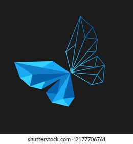 Triangle Butterfly Logo, Transform To Digital Business, Vector Illustration