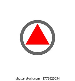 triangle button upward direction design vector