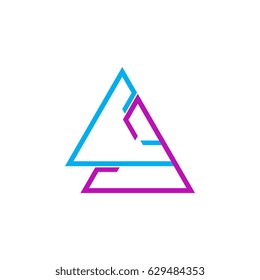 Triangle CA Letter Logo Design