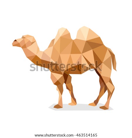 triangle of camel shape. polygonal vector illustration. Isolated on white background
