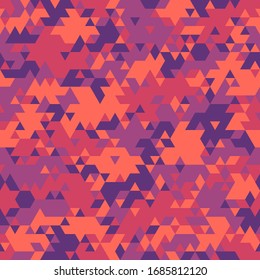 Triangle camouflage seamless pattern. Abstract modern geometric endless camo texture. Military style background for army and hunting textile print. Vector illustration.