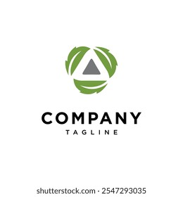 Triangle cannabis logo icon vector