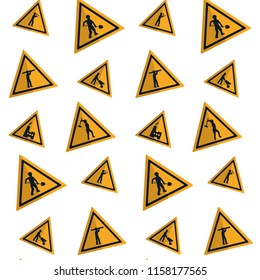 triangle caution emblem to industry maintenance background