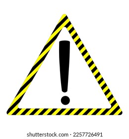 Triangle caution icons with black and yellow line border. Caution sign. Vector illustration EPS 10 File.