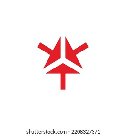 triangle center industrial process arrows vector 