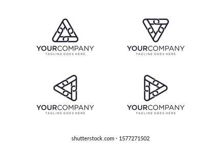 Triangle chain logo design concept