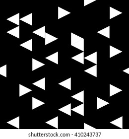 Triangle chaotic seamless pattern. Fashion graphic background design. Modern stylish abstract texture. Monochrome   template for prints, textiles, wrapping, wallpaper, website etc. VECTOR illustration