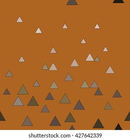 Triangle chaotic seamless pattern.  Fashion graphic background design. Modern stylish abstract colorful texture. Template for prints, textiles, wrapping, wallpaper, website etc.  VECTOR illustration