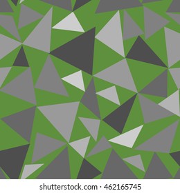 Triangle chaotic seamless pattern. Fashion graphic background design. Modern stylish abstract colorful texture. Template for prints, textiles, wrapping, wallpaper, website etc. VECTOR illustration