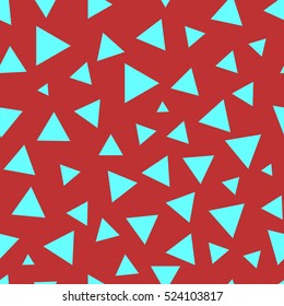 Triangle chaotic seamless pattern. Fashion graphic background design. Modern stylish abstract colorful texture. Template for prints, textiles, wrapping, wallpaper, website Stock VECTOR illustration