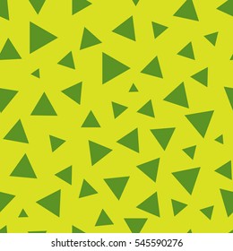 Triangle chaotic seamless pattern. Fashion graphic background design. Modern stylish abstract colorful texture. Template for prints, textiles, wrapping, wallpaper, website. Stock VECTOR illustration