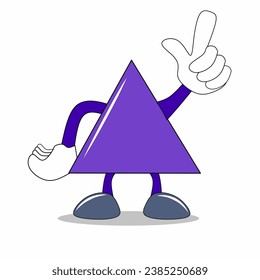 Triangle character for education. cartoon vector Illustration 