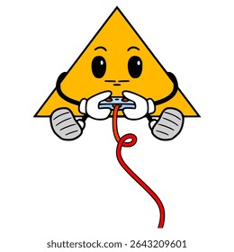 triângulo personagem jogando ilustração de jogo desenhado à mão vetor isolado