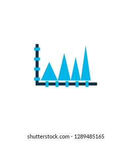Triangle chart grid icon colored symbol. Premium quality isolated analytics element in trendy style.
