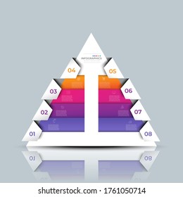 
Triangle  chart origami paper color in Vector info-graphic template for diagram presentation chart
and business concept with 5 - 6 element options