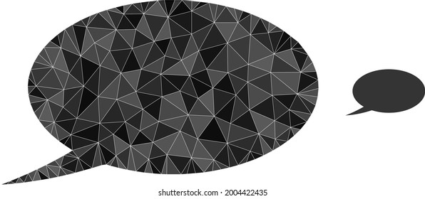 Triangle chat message polygonal symbol illustration. Chat Message lowpoly icon is filled with triangles. Flat filled abstract mesh symbol based on chat message icon.