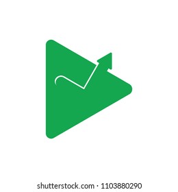 triangle check arrow design symbol vector