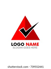 Triangle check logo template vector