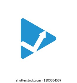 triangle check mark arrow up design logo vector