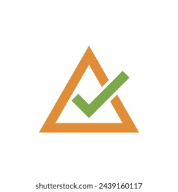 Triangle Check Mark, Check List Icon Vector Template