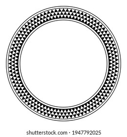 Triangle Checkered Pattern Circle Frame Round Stock Vector (Royalty ...