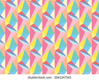 Triangle cheerful colors abstract geometric seamless pattern vector