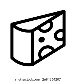 Icono de contorno de rebanada de queso triángulo