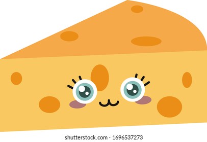 Queso triangular, ilustración, vector sobre fondo blanco