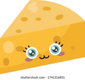 Queso triangular , ilustración, vector sobre fondo blanco
