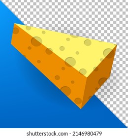 triangle cheese on 3d cartoon illustration