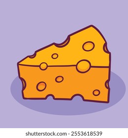 Triangle Cheese slice cartoon cute hand drawn illustration