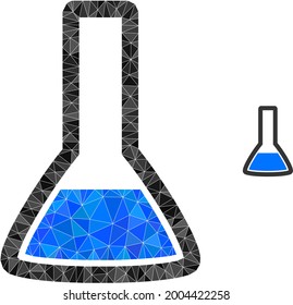 Triangle chemical retort polygonal icon illustration. Chemical Retort lowpoly icon is filled with triangles. Flat filled abstract mesh symbol based on chemical retort icon.