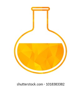 Triangle chemical tube. Flat vector cartoon illustration. Objects isolated on white background.