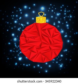 triangle Christmas red ball concept. Vector illustration