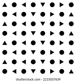 Triangle and circle abstract background, seamless geometric pattern, print retro vector illustration .